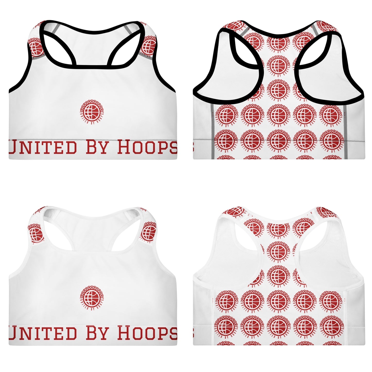 Candy Red Padded Sports Bra United By Hoops, LLC