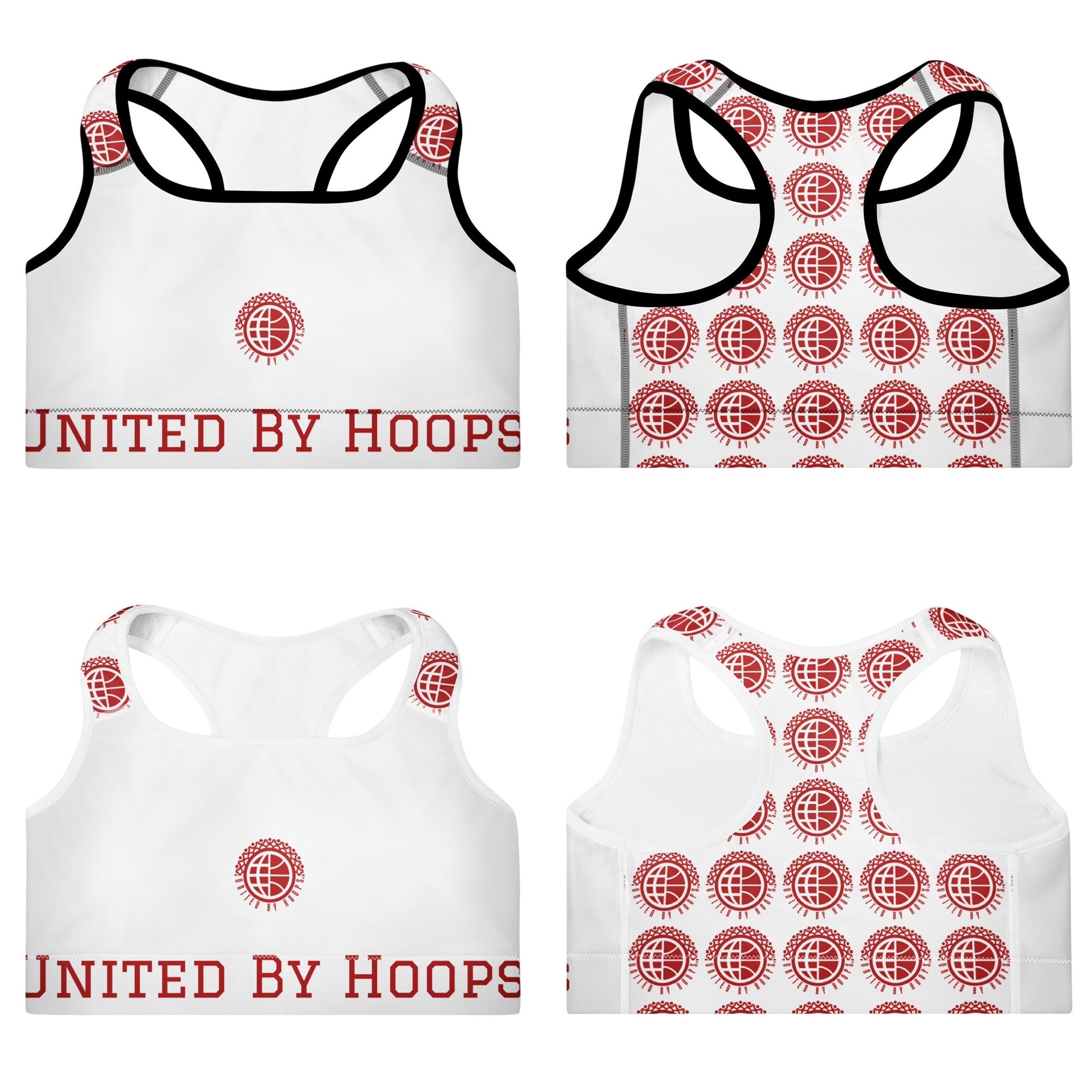 Candy Red Padded Sports Bra United By Hoops, LLC