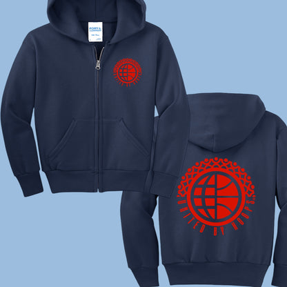 UBH Red Zip Youth Hoodie