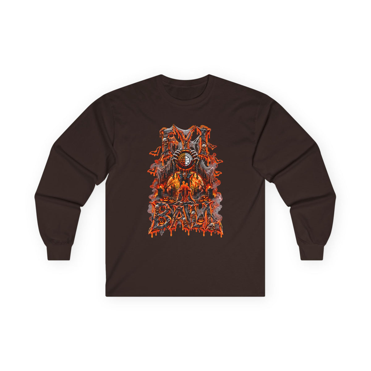 F.Y.I. I Ball Halloween Unisex Adult Cotton Long Sleeve Tee Printify