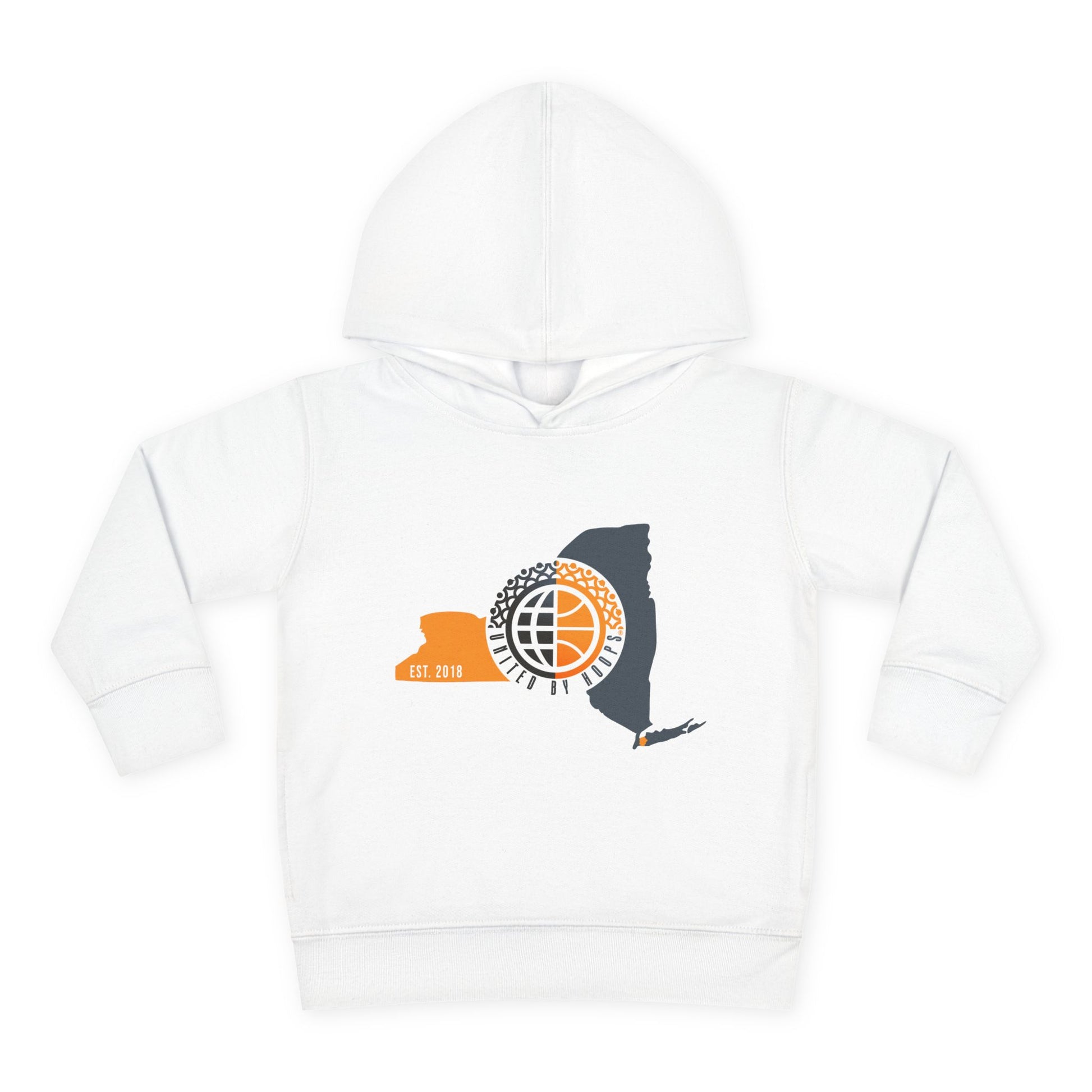 NYC United By Hoops Toddler Pullover Fleece Hoodie Printify