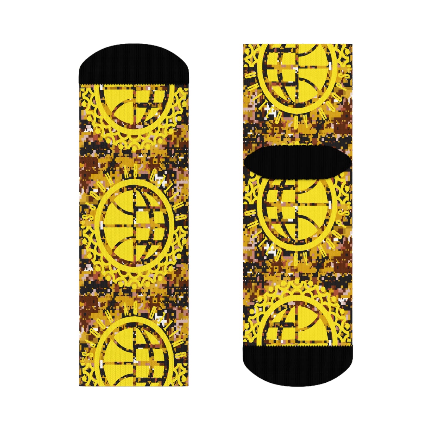 UBH Yellow Camo Crew Socks