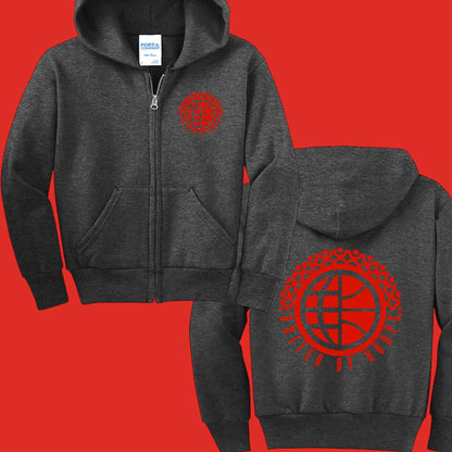 UBH Red Zip Youth Hoodie