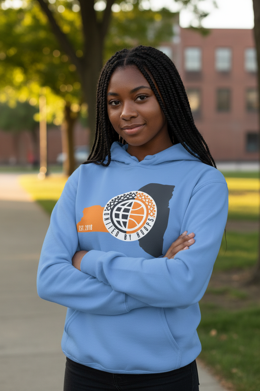 NYC United By Hoops Youth Unisex Heavy Blend Hoodie Printify