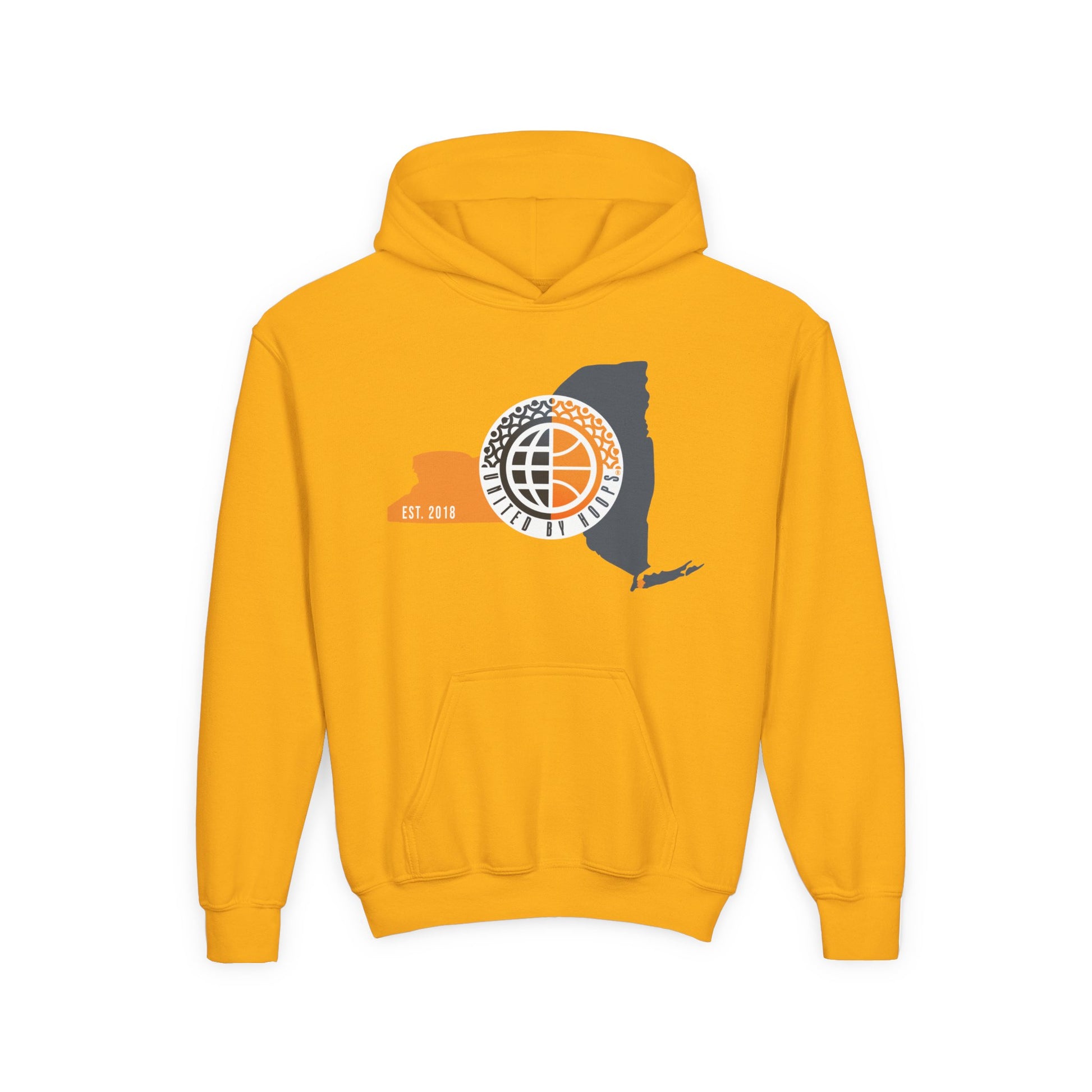 NYC United By Hoops Youth Unisex Heavy Blend Hoodie Printify