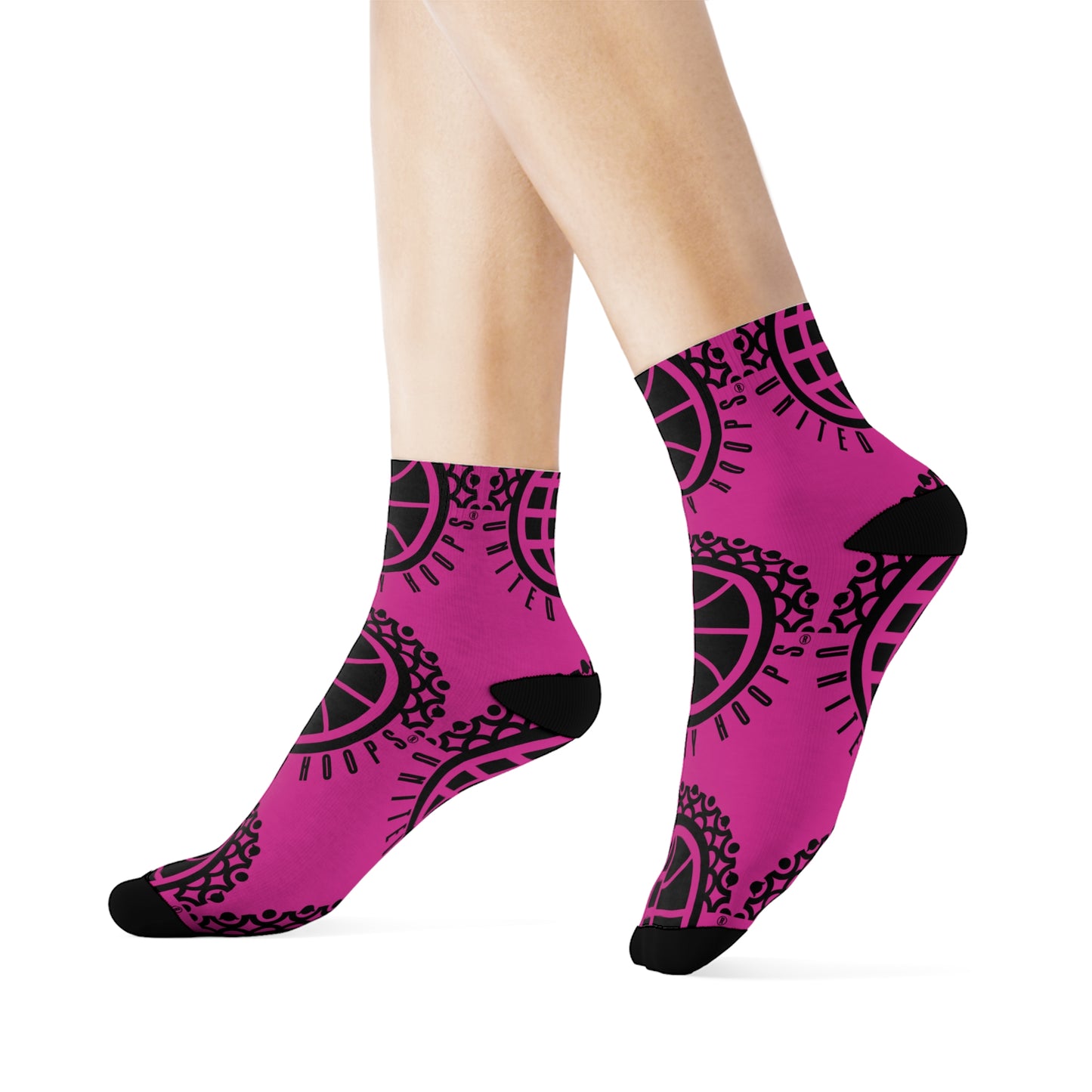 United By Hoops Pink 'n' Black Unisex Socks
