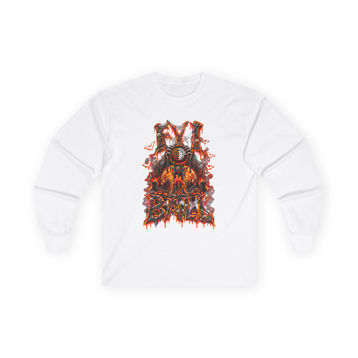 F.Y.I. I Ball Halloween Unisex Adult Cotton Long Sleeve Tee Printify
