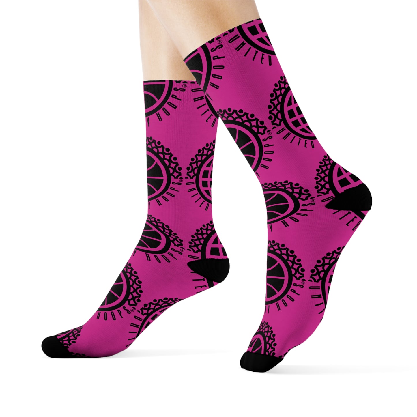 United By Hoops Pink 'n' Black Unisex Socks