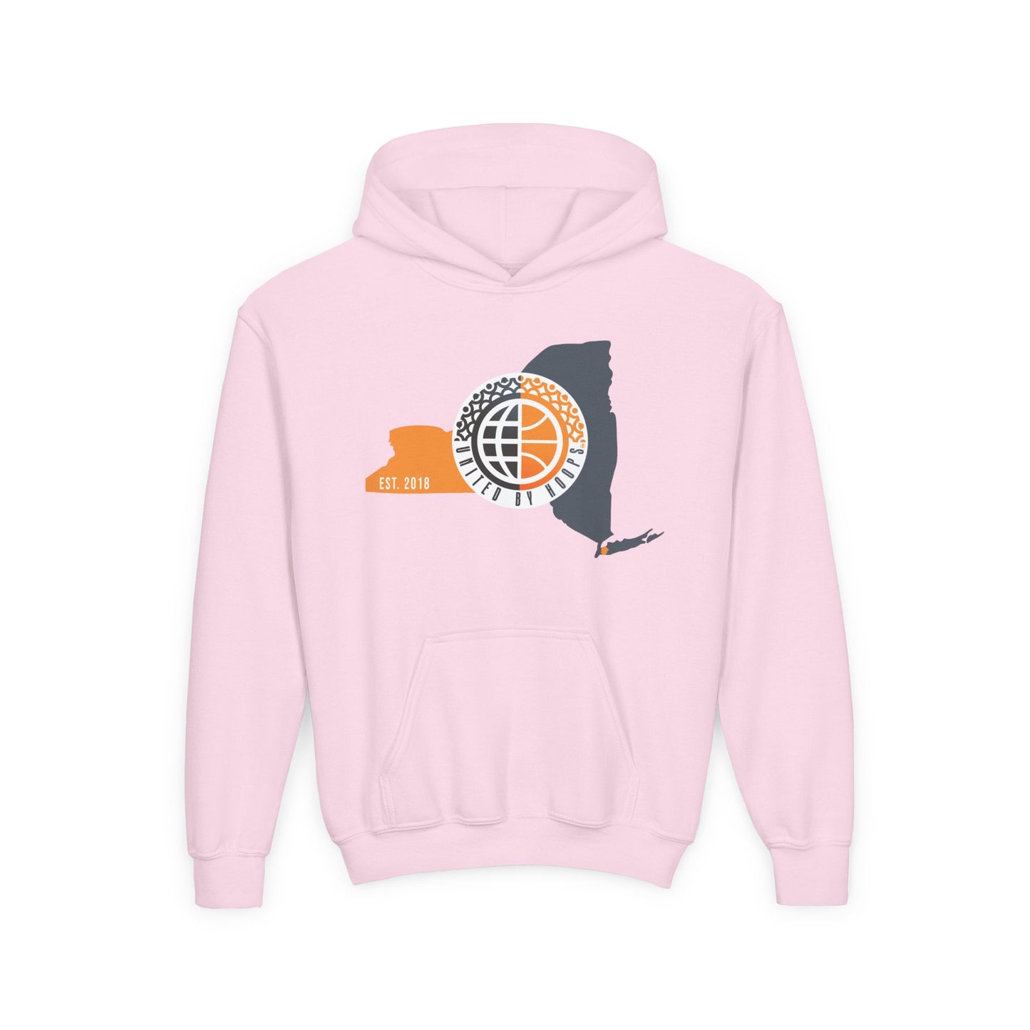 NYC United By Hoops Youth Unisex Heavy Blend Hoodie Printify