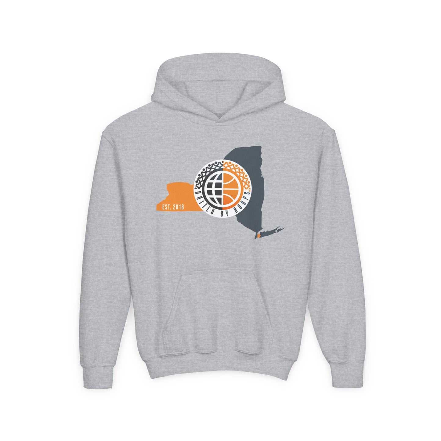 NYC United By Hoops Youth Unisex Heavy Blend Hoodie Printify