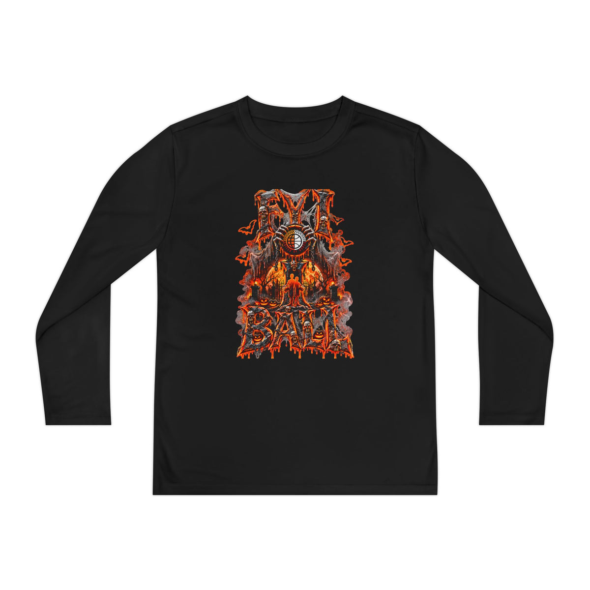 F.Y.I. I Ball Halloween Youth Long Sleeve Tee Printify