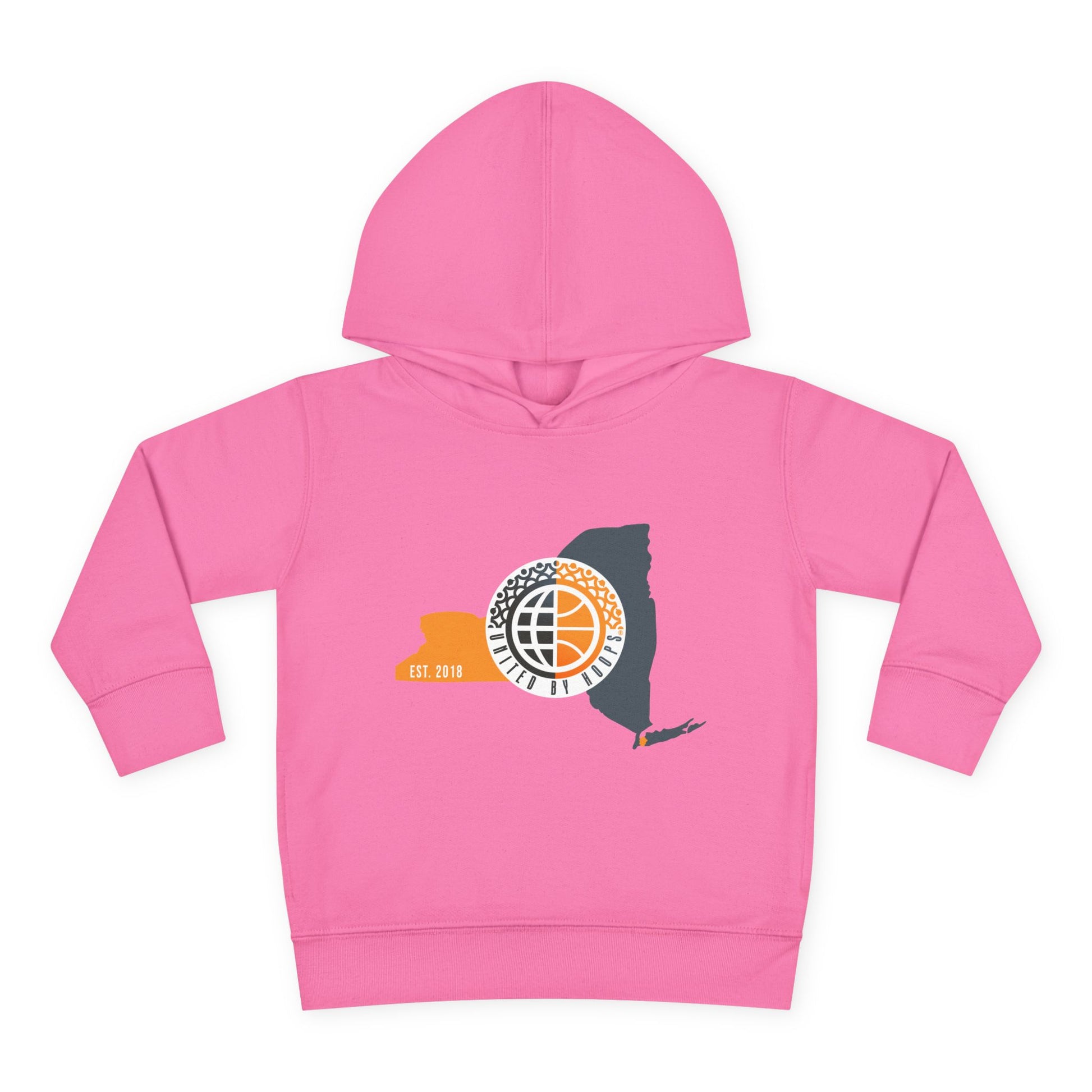 NYC United By Hoops Toddler Pullover Fleece Hoodie Printify