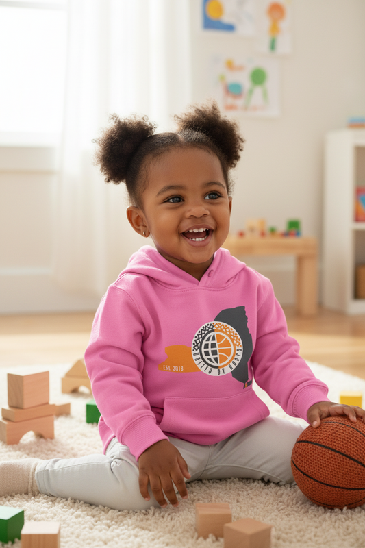 NYC United By Hoops Toddler Pullover Fleece Hoodie Printify