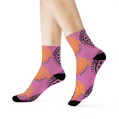 United By Hoops Pink O.G. Unisex Crew Socks