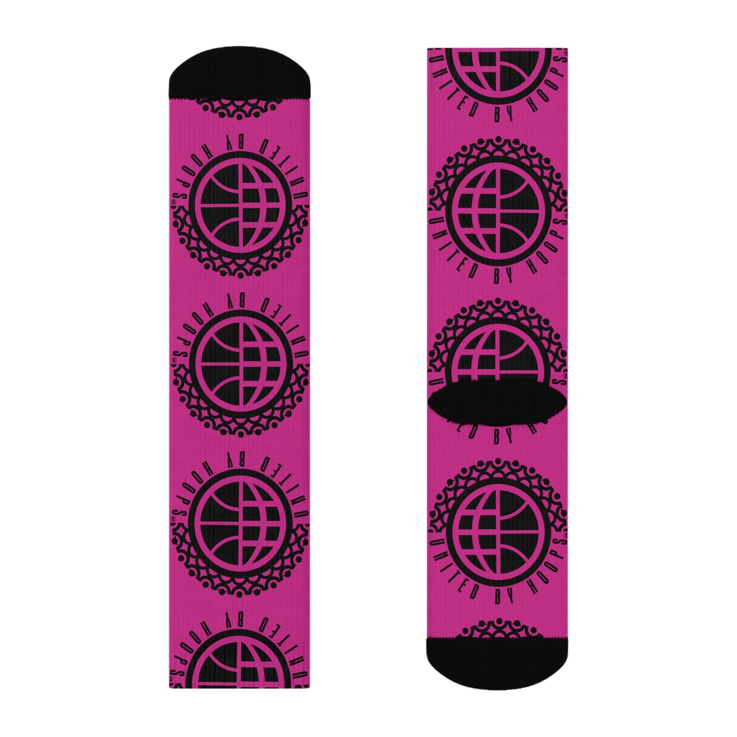 United By Hoops Pink 'n' Black Unisex Socks