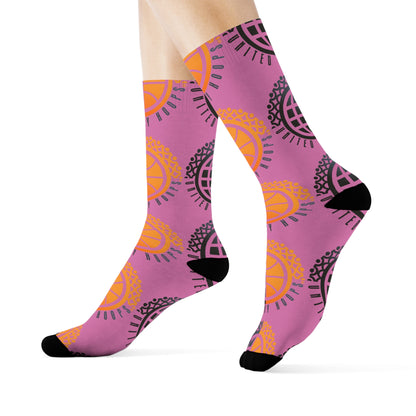 United By Hoops Pink O.G. Unisex Crew Socks