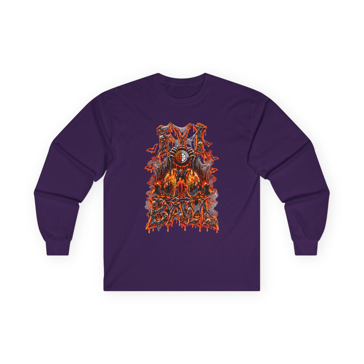 F.Y.I. I Ball Halloween Unisex Adult Cotton Long Sleeve Tee Printify