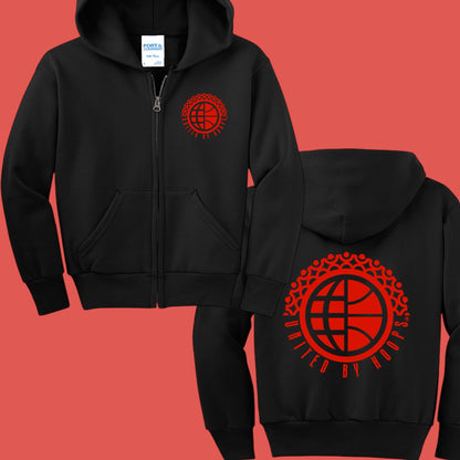 UBH Red Zip Youth Hoodie