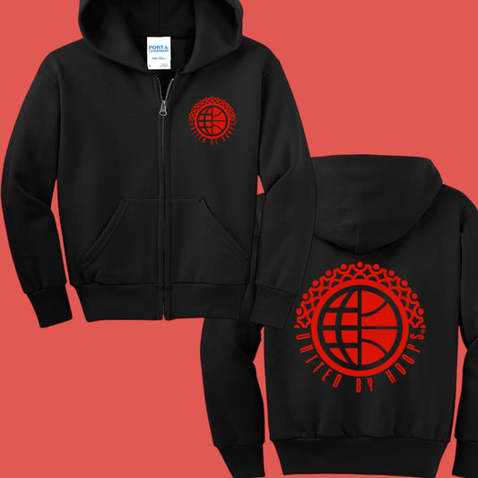 UBH Red Zip Youth Hoodie