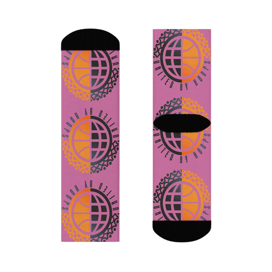 United By Hoops Pink O.G. Unisex Crew Socks