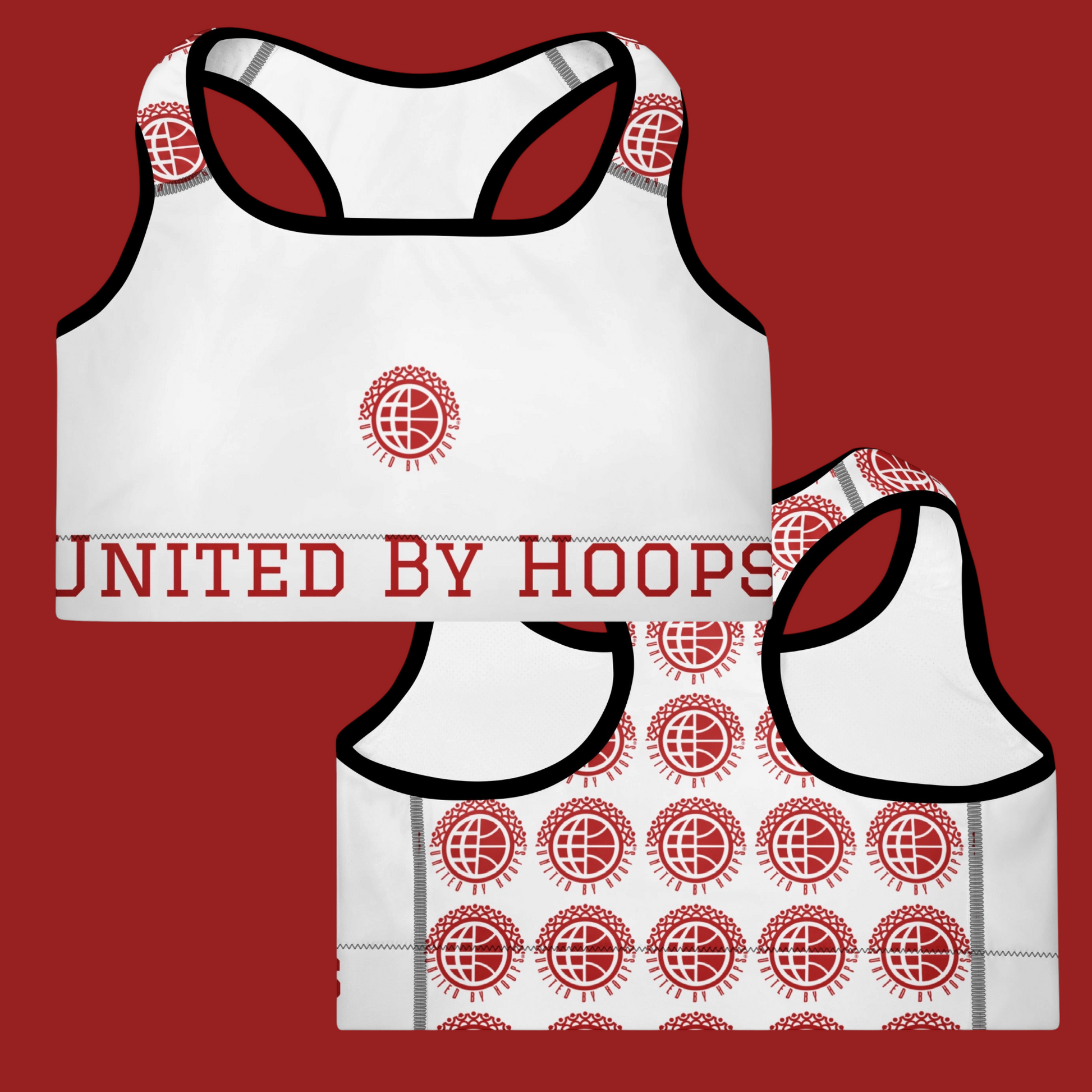 Candy Red Padded Sports Bra United By Hoops, LLC