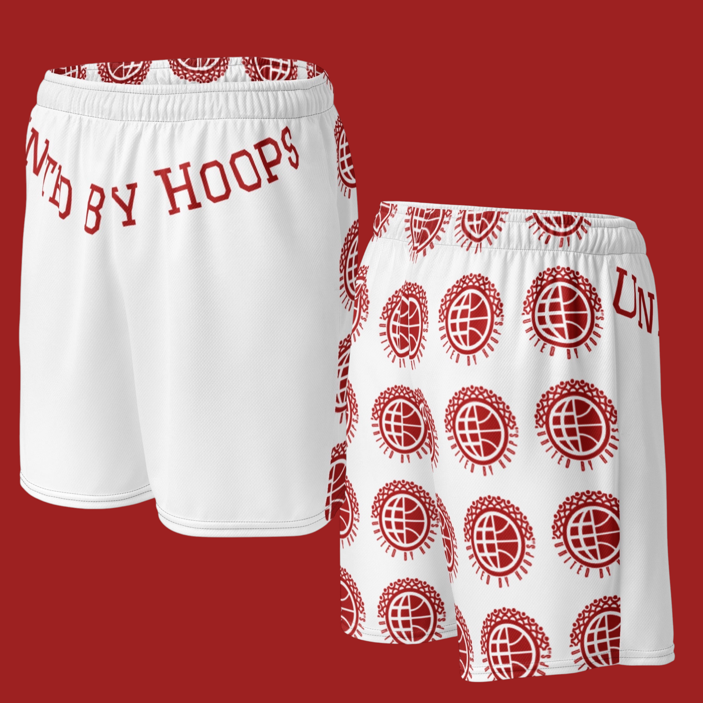 Candy Red Unisex mesh shorts United By Hoops, LLC