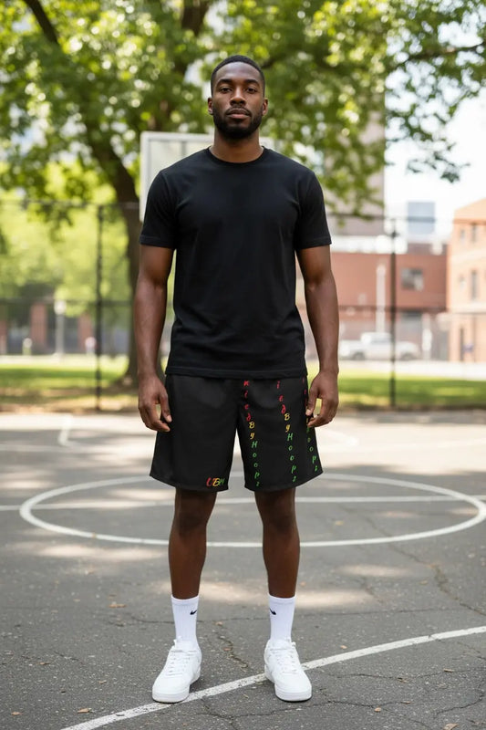 Striped Representation Basketball Shorts Printify