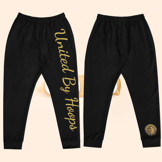 Scripted Black on Gold Joggers