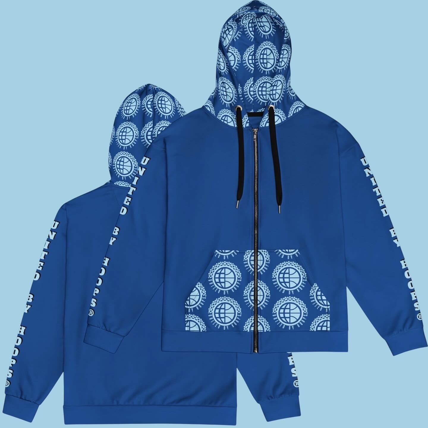 Shades of Blue Zip Unisex Hoodie