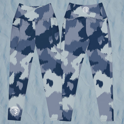 Comfy Blues Crossover Leggings