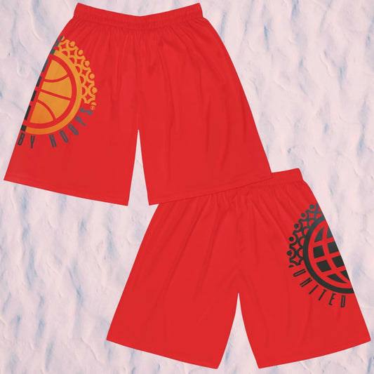 United By Hoops Red Basketball Shorts Printify