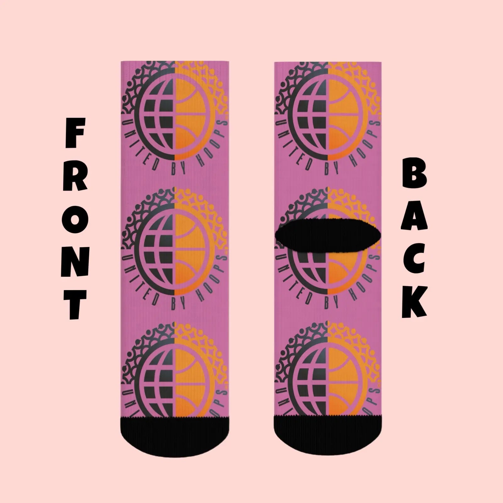 United By Hoops Pink O.G. Unisex Crew Socks Printify