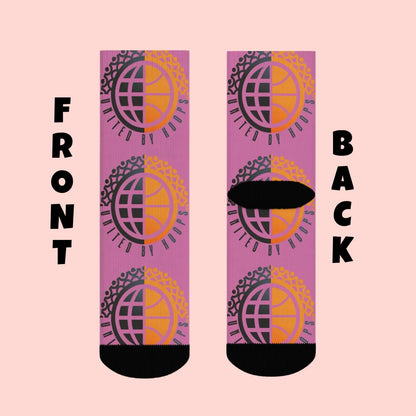 United By Hoops Pink O.G. Unisex Crew Socks Printify