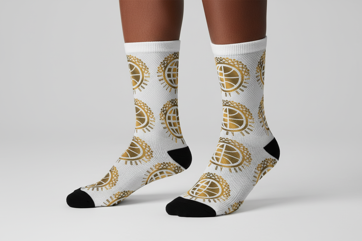 Gold UBH Crew socks United By Hoops, LLC
