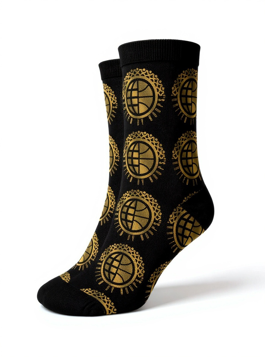 Black/Gold UBH Crew Socks