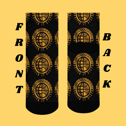 Black/Gold UBH Crew Socks
