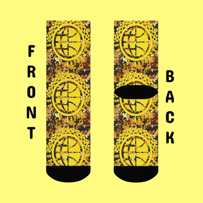 UBH Yellow Camo Crew Socks
