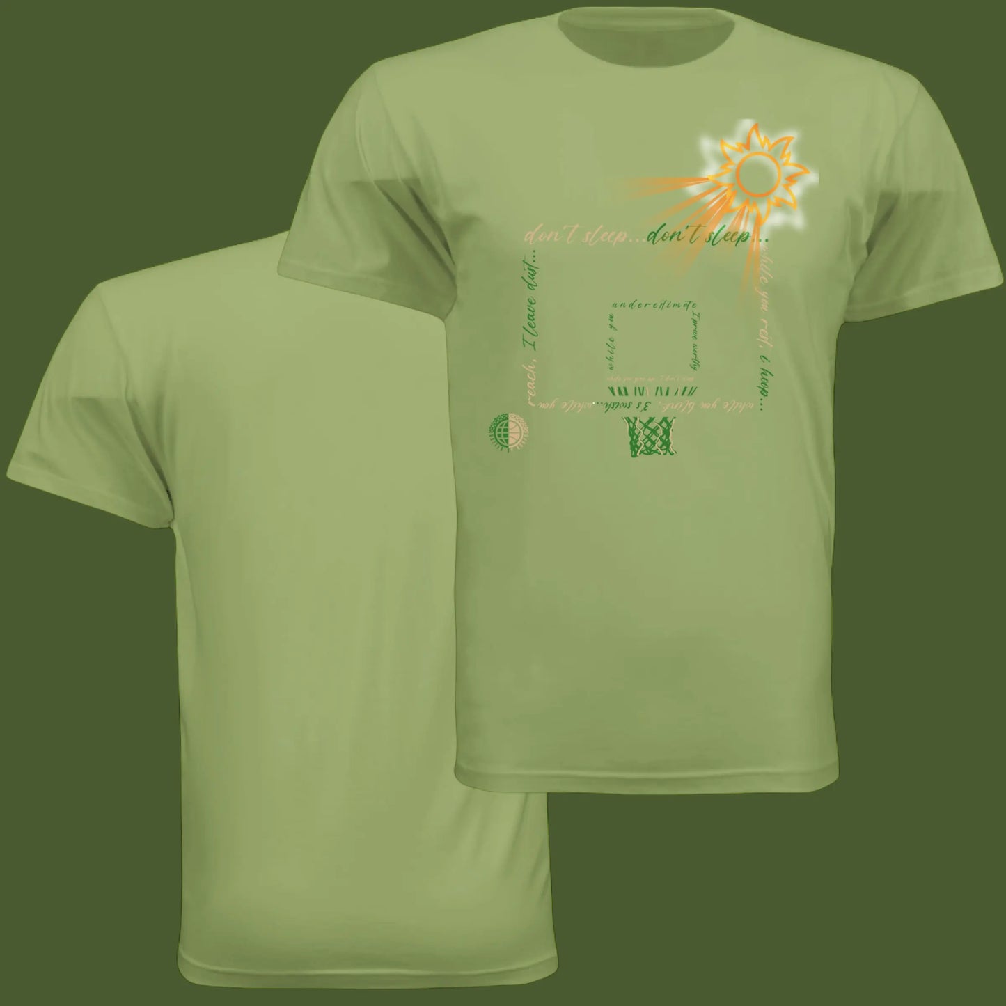 Don't Sleep Green & Tan Unisex Tee United By Hoops, LLC