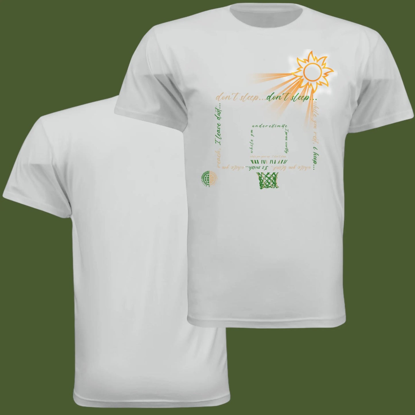 Don't Sleep Green & Tan Unisex Tee United By Hoops, LLC