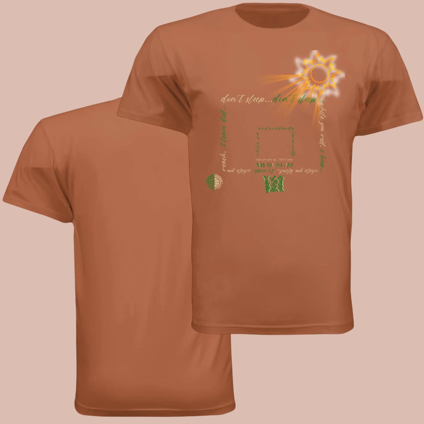 Don't Sleep Green & Tan Unisex Tee United By Hoops, LLC
