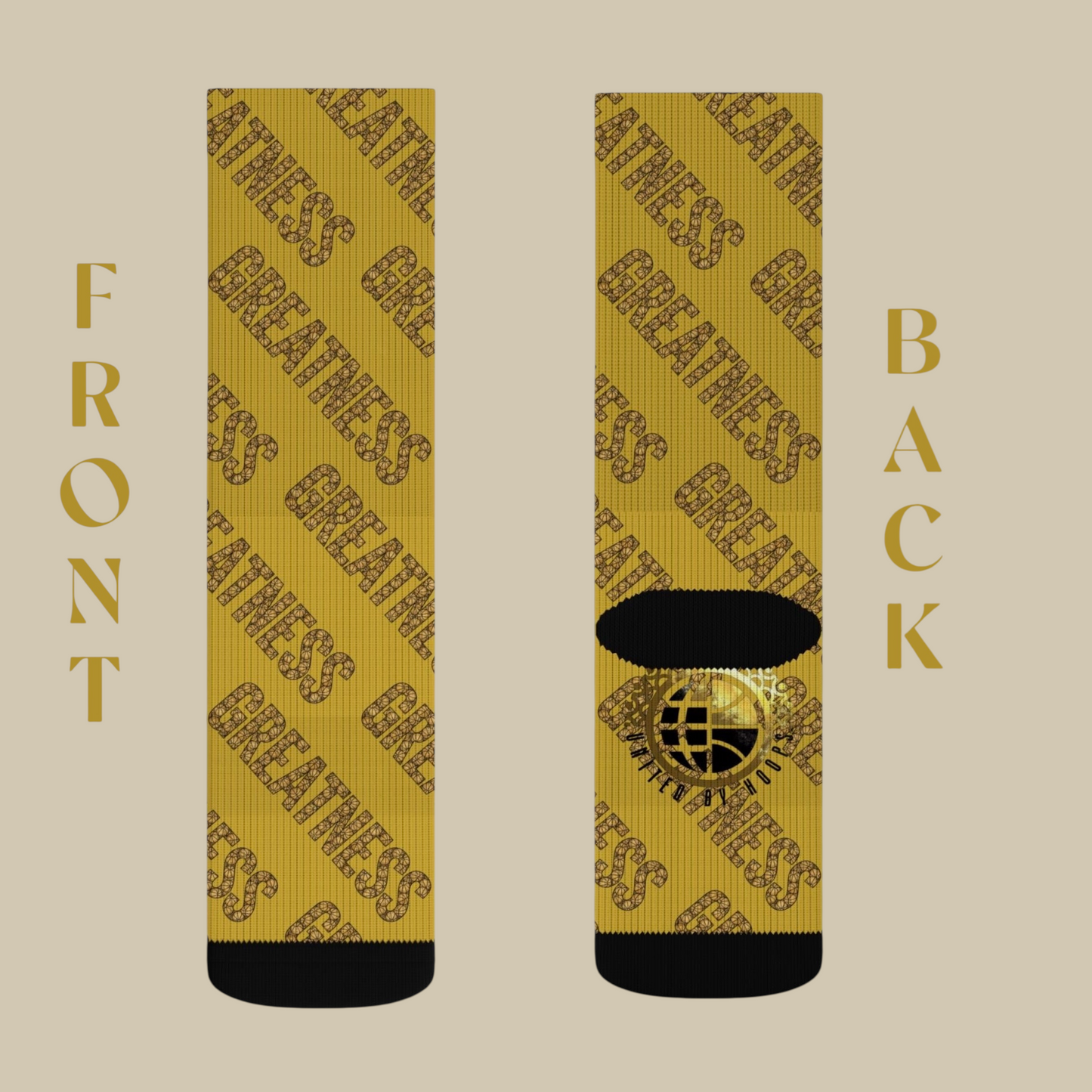 Greatness in Gold Unisex Socks