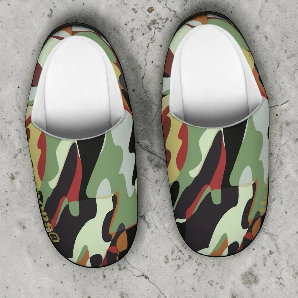 Camo Indoor Slippers Printify
