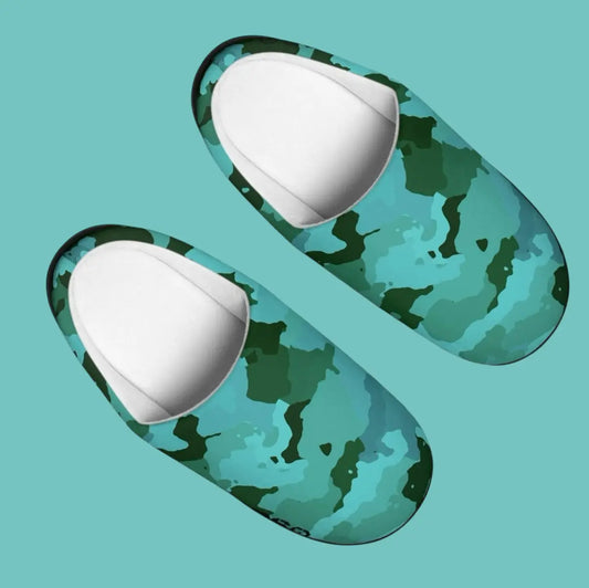 Sea Camo Indoor Slippers Printify