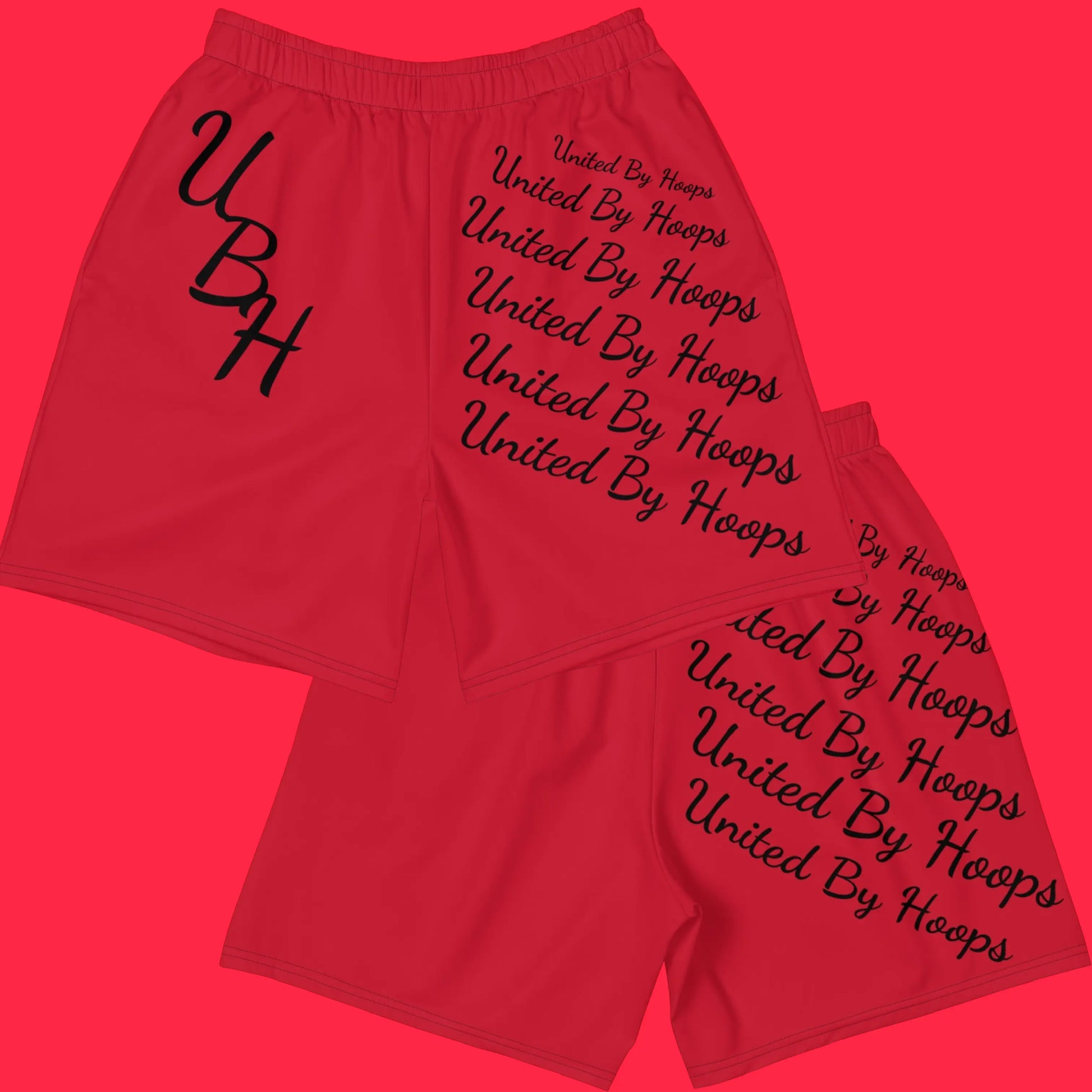 UBH Fancy Red Basketball Shorts United By Hoops