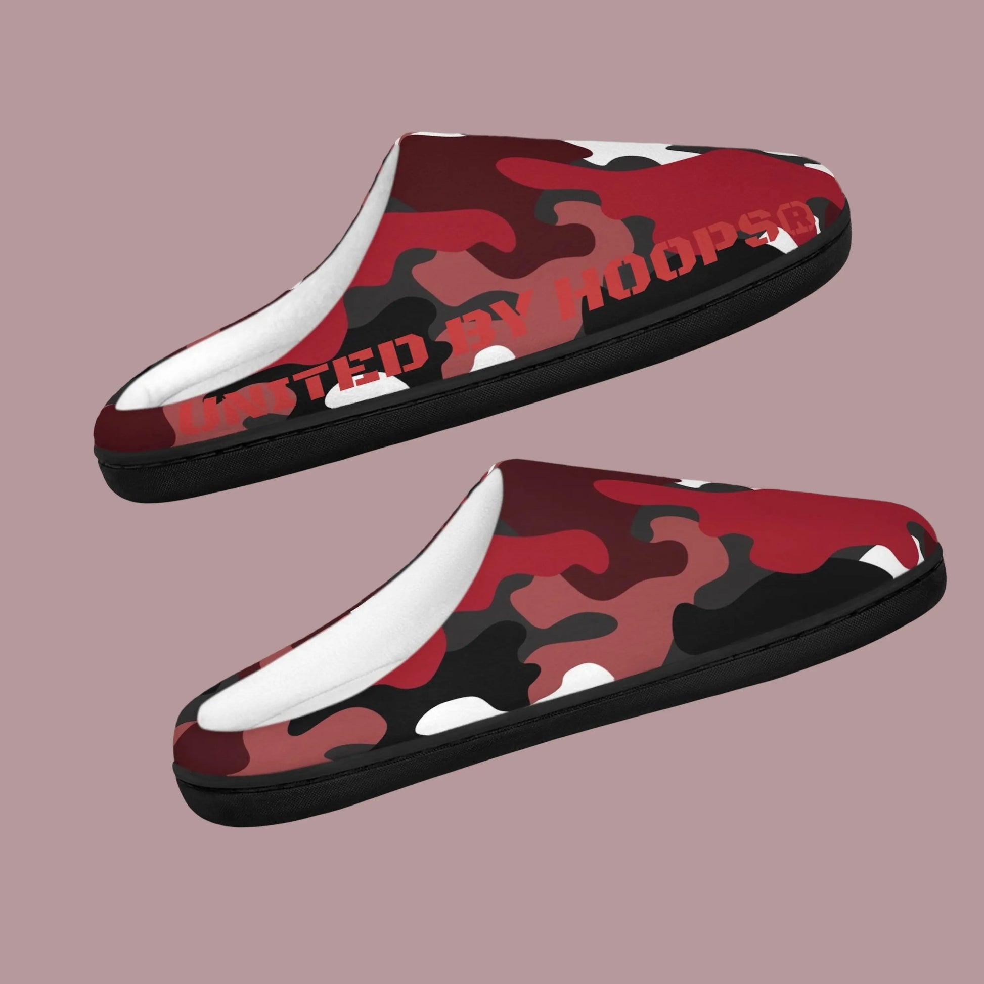 Red Camo Indoor Slippers Printify