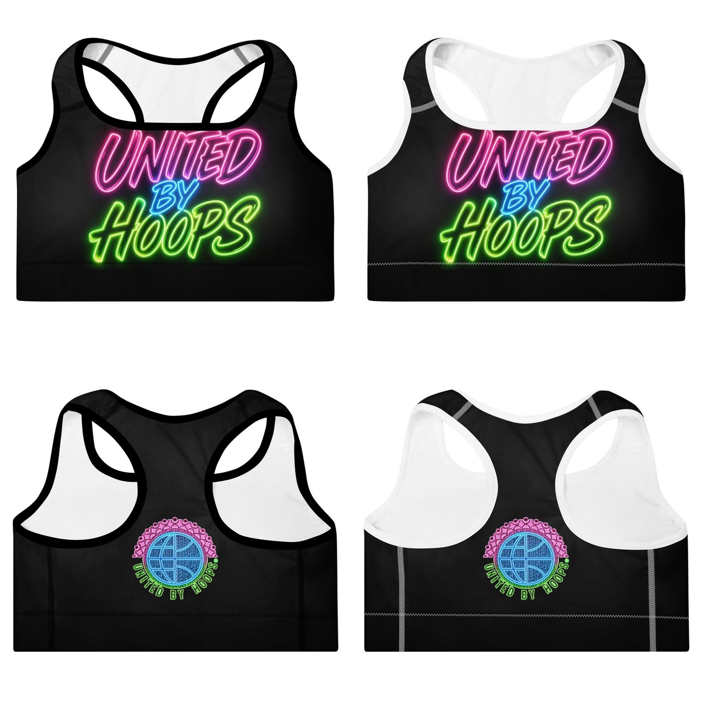 Neon Mix Padded Sports Bra United By Hoops, LLC