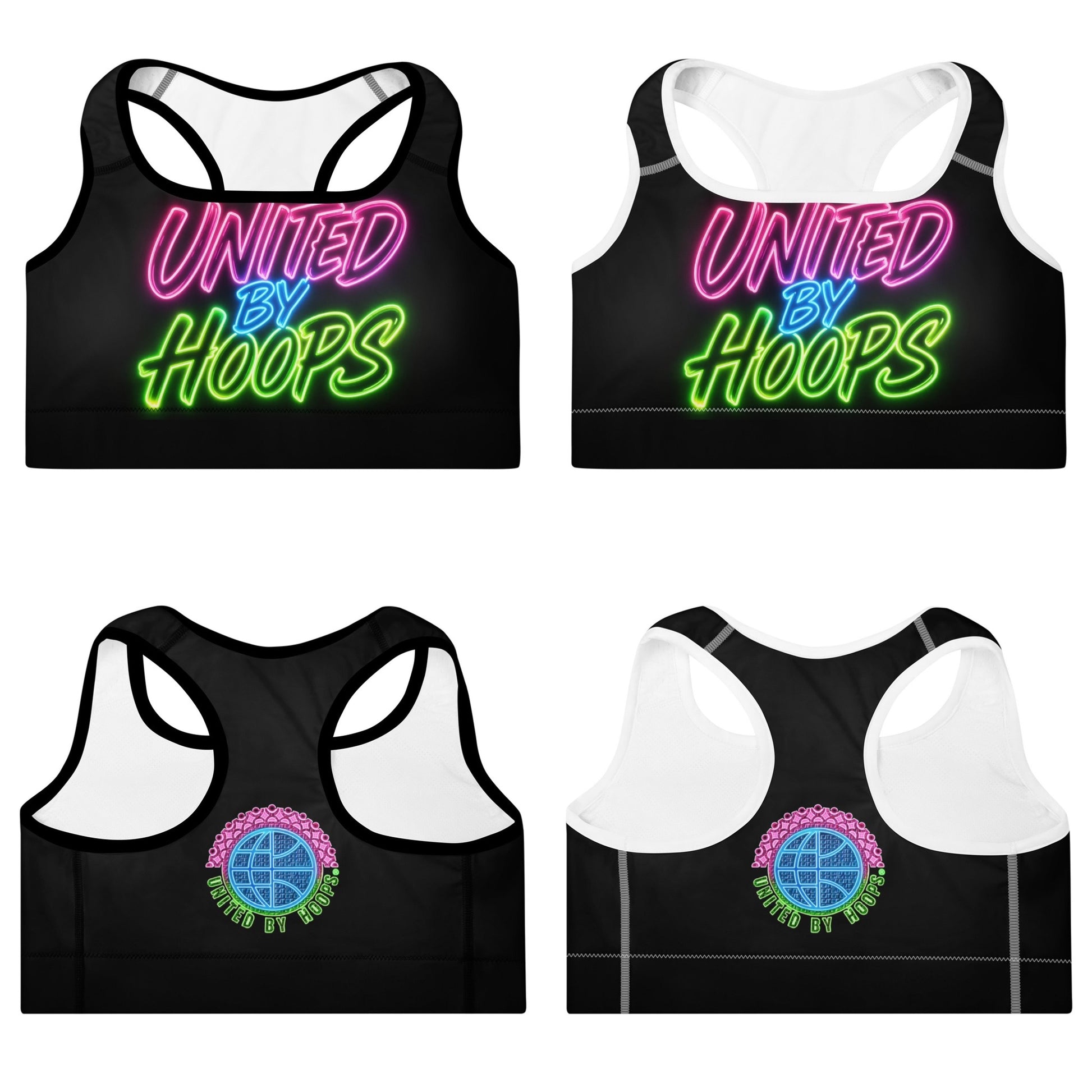 Neon Mix Padded Sports Bra United By Hoops, LLC