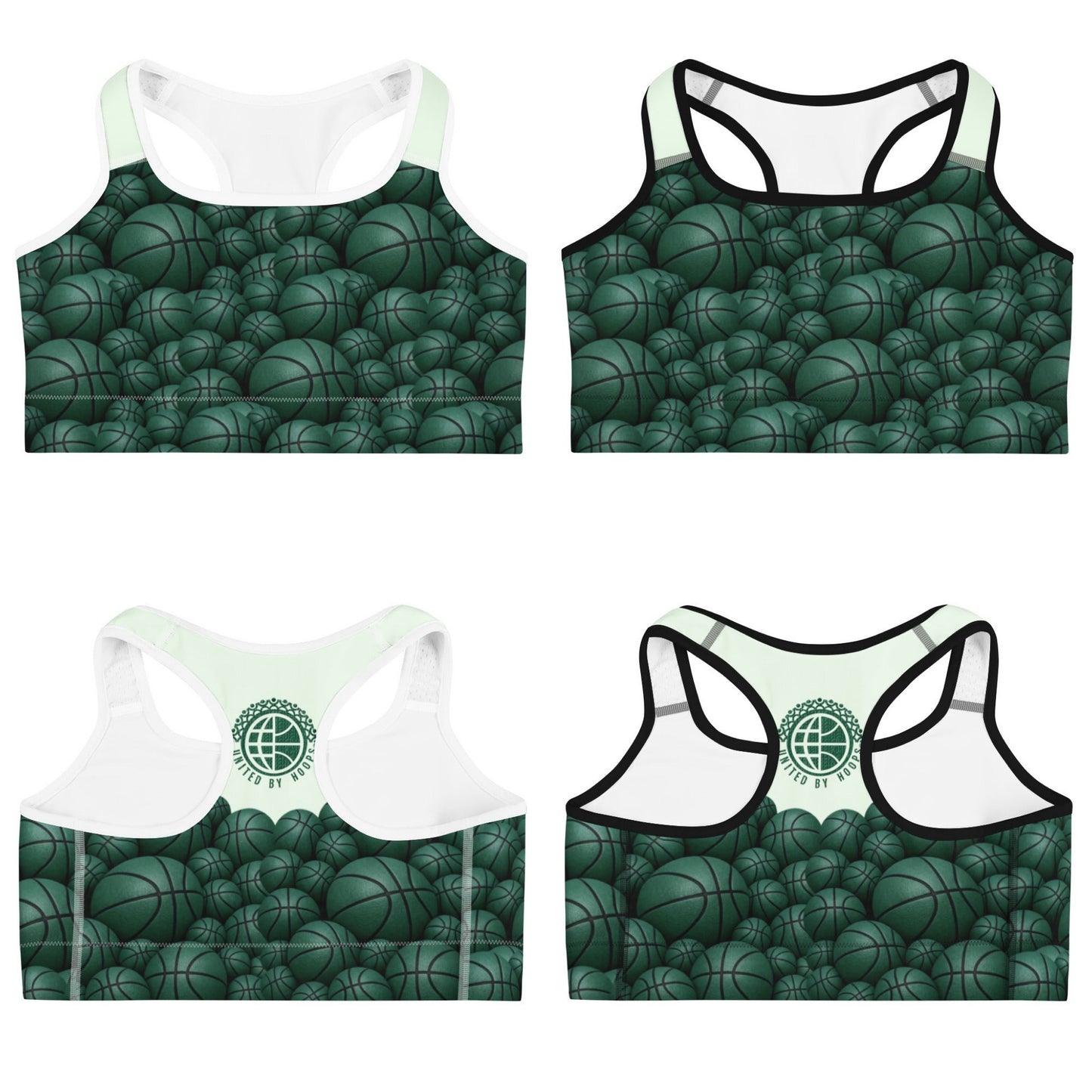 Sea Green Bball Sports bra United By Hoops, LLC