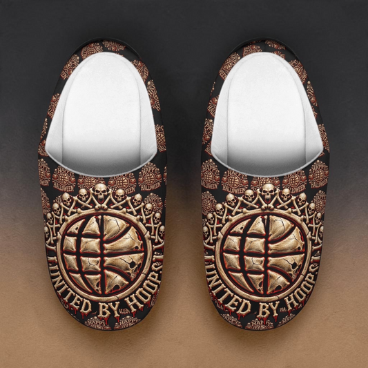 Eerie Bones Halloween Limited Edition Indoor Slippers Printify