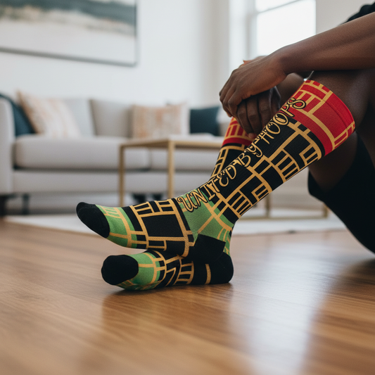 Pan African Unisex Crew socks United By Hoops, LLC